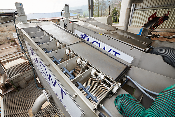 Close-up of CWT Global's screening or filtration equipment, designed for effective solid separation in wastewater treatment. Demonstrates CWT's advanced clean water technology and water treatment solutions for the US market.